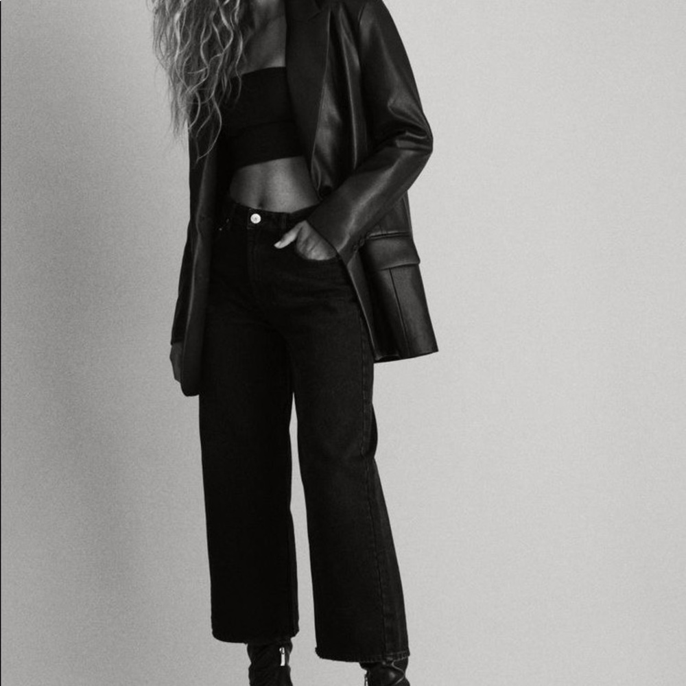 Zara Cropped Wide Leg Jeans